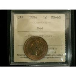 1894 1¢ ICCS  MS-63 RED