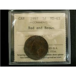1897 1¢ ICCS MS-63 RB
