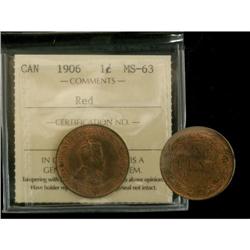 1906 1¢ ICCS MS63 Red, full lustre with light