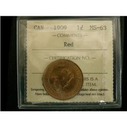 1909 1¢ ICCS MS-63 RED
