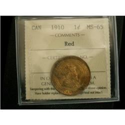 1910 1¢ ICCS MS65 red, A sublime example in t