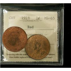 1918 1¢ ICCS MS65 nice example 90% red