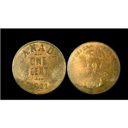 1921 1¢ ICCS MS64 red, super small cent examp