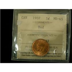 1937 1¢ ICCS MS-65 Red