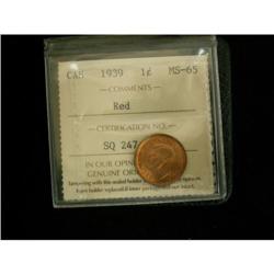 1939 1¢ ICCS MS65 Red, Great eye appeal