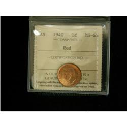 1940 1¢ ICCS MS65 red, Great eye appeal