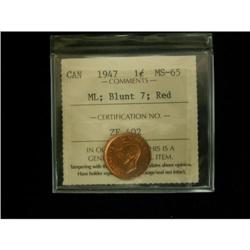 1947 ML Blunt 7 1¢ MS-65 Red