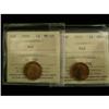 Image 1 : Lot of 2  ICCS graded small cents 1950, 1952,