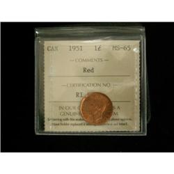 1951 1¢ ICCS MS65 Red, Great eye appeal