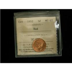 1952 1¢ ICCS MS65 Red, Great eye appeal