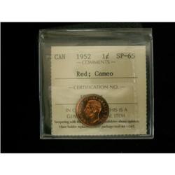 1952 1¢ ICCS SP65 Red Cameo, Great eye appeal