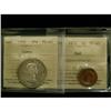 Image 1 : 1952 1¢ ICCS MS-65 RED,1960 50¢ ICCS PL-65 Ca
