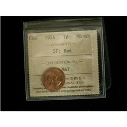 1954 1¢ SF ICCS MS65 red