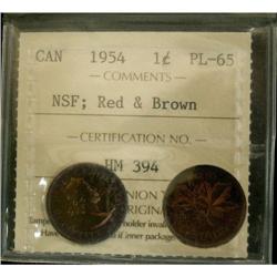 1954 1¢ NSF ICCS PL65RB