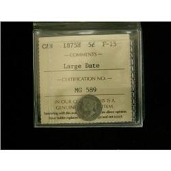 1875H 5¢ Lg date ICCS F15