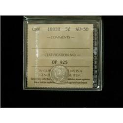 1883H 5¢ ICCS AU50, Strong strike with lots o
