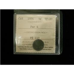 1884 5¢ far 4 ICCS VF20