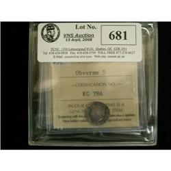 Lot of 3 ICCS graded five cents,1891obv 5,