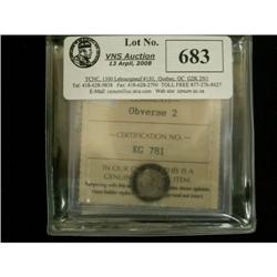 Lot of 3 ICCS graded coins, Five cents 1892 o