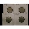 Image 1 : Lot of four 1925 5¢,  Average Fine -12 or bet