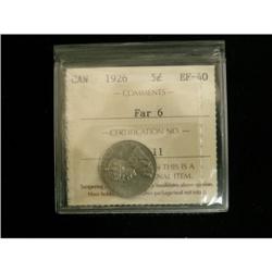 1926 5¢ Far 6 ICCS EF40, well struck example
