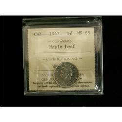 1947 5¢ ML ICCS MS65