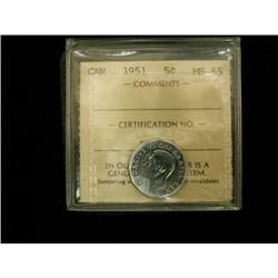 1951 LR 5¢ ICCS MS65, scarce