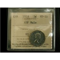 1953 5¢ NSF Mule ICCS VF20
