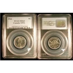 1964 XWL 5¢ PCGS MS-63