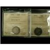 Image 1 : Lot of 2 ICCS graded 10¢, 1858 VF-20,1896 obv