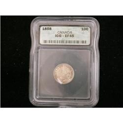 1858 10¢ ICG EF-45