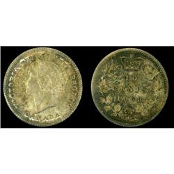 1858 10¢ ICCS MS64 Full lustre and brownish g