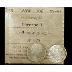 1880H 10¢ ICCS MS64.  Blast white example wit