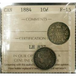 1884 10¢ ICCS F15.  A nice clean and coin