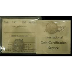 1901 10¢ ICCS MS64, fully brilliant and lustr