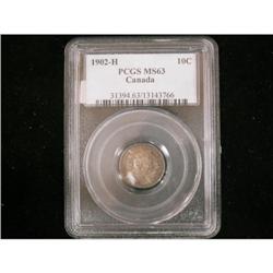 1902H 10¢ PCGS MS-63