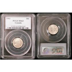 1903 10¢ PCGS MS63.  Superb strike and luster