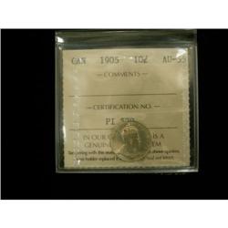 1905 10¢ ICCS AU55, Fully white in colour wit