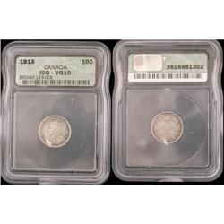 1913 Broad Leaves 10¢ ICG VG-10