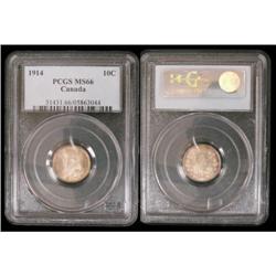 1914 10¢ PCGS MS66, An absolute Gem Edward ex