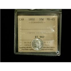 1952 10¢ ICCS MS65, Gem example