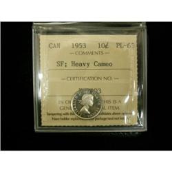 1953 10¢ SF, Hvy Cameo ICCS PL65