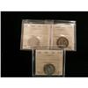 Image 1 : Lot of 3 ICCS graded 20¢-25¢; 1858 F-15, 1883
