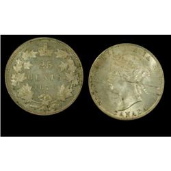 1871H 25¢ Obv 2 ICCS MS63, no tone with lots