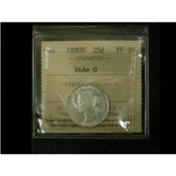 1880H Wide O 25¢ ICCS VF-30  brilliant.