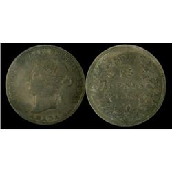 1880H "Wide O"  25¢  ICCS AU55. Light gold, b