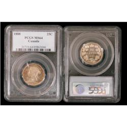 1888 25¢ PCGS MS64.  A superbly attractive ex