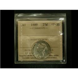 1889 25¢ ICCS VF-30