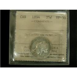 1894 25¢ ICCS VF-30