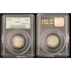 1912 25¢ PCGS MS-63  cross ICCS MS-63, darkly